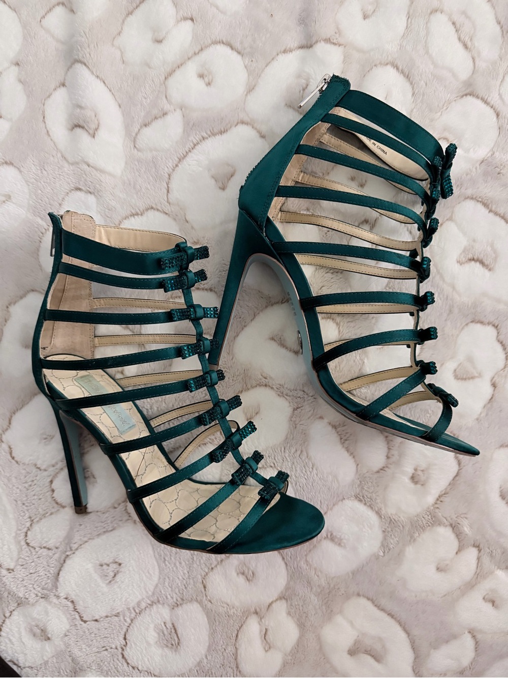 Betsey Johnson Teal Strappy Stiletto Heels